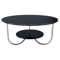 Mid-Century Bauhaus Lacquer & Chrome Coffee Table