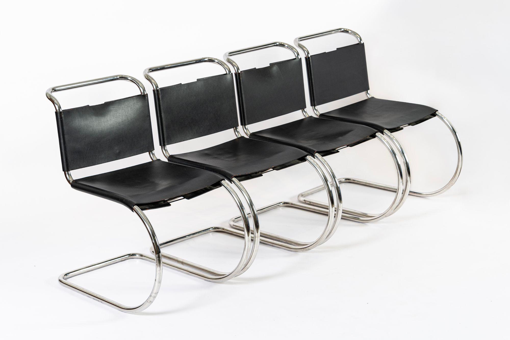 Chaises d'appoint MR 10 noires Bauhaus du milieu du siècle par Mies van der Rohe pour Knoll en vente 8