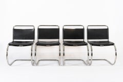 Mid Century Bauhaus MR 10 Black Side Chairs by Mies van der Rohe for Knoll