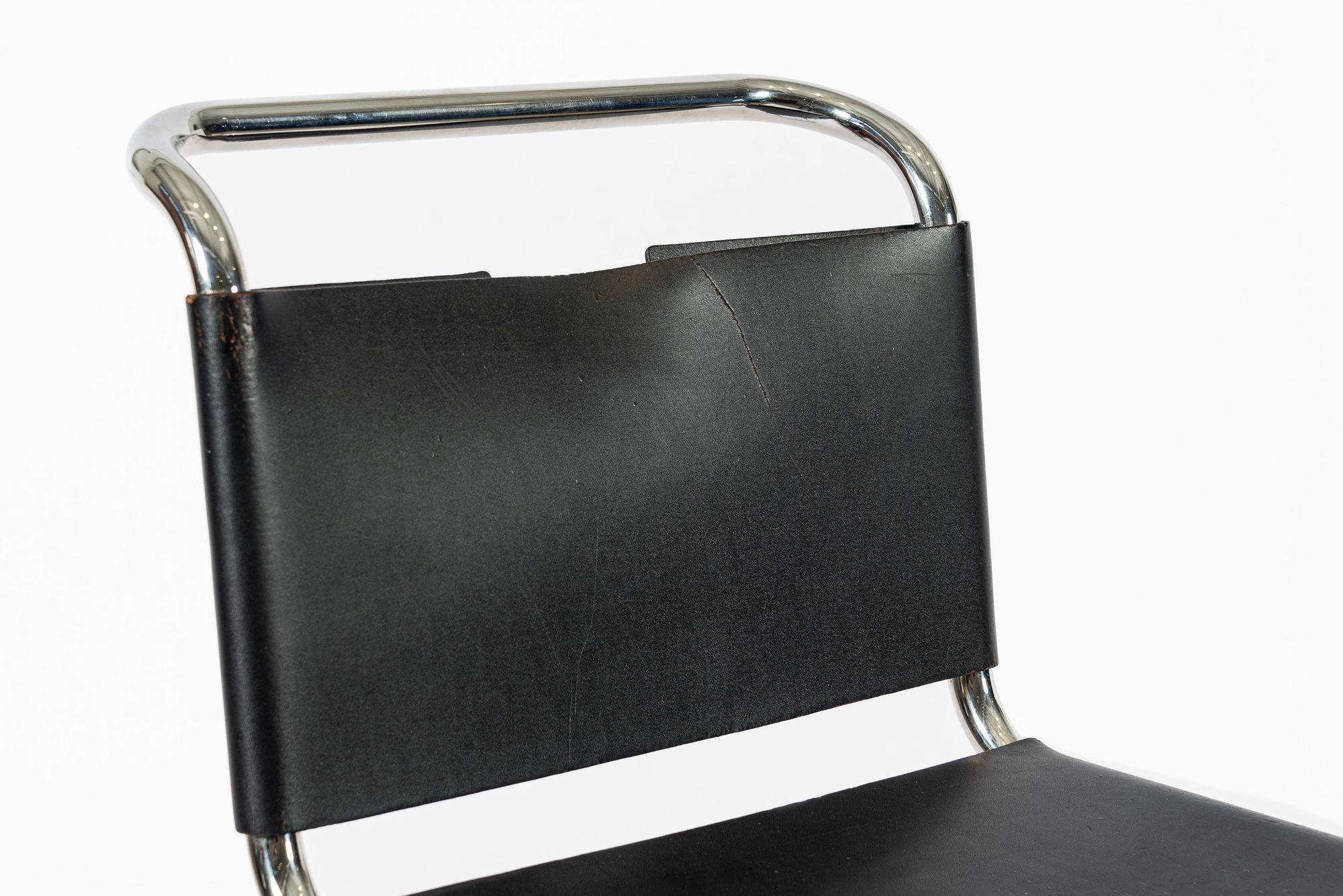 Chaises d'appoint MR 10 noires Bauhaus du milieu du siècle par Mies van der Rohe pour Knoll en vente 3