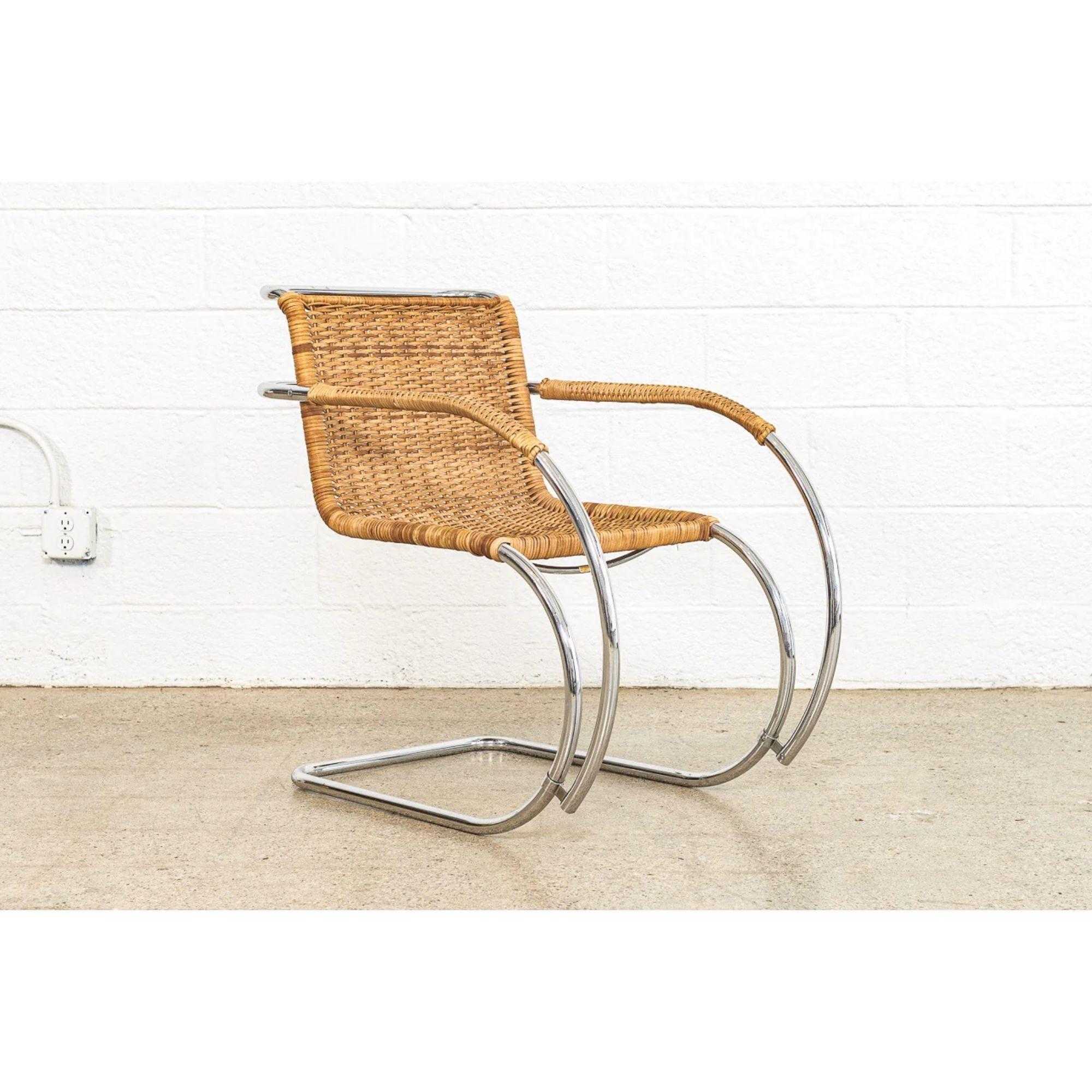Mid-Century Modern Midcentury Bauhaus Mr 20 Armchair by Mies Van Der Rohe for Stendig For Sale
