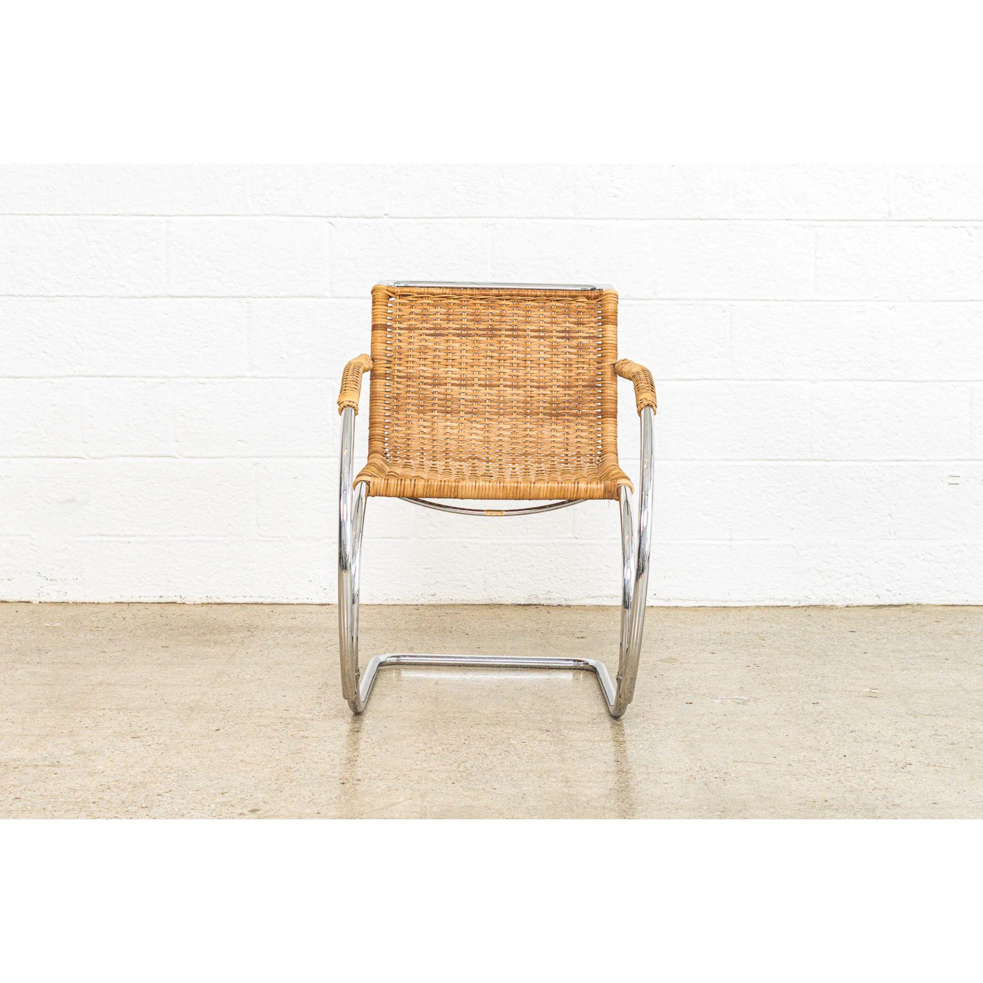 Caning Midcentury Bauhaus Mr 20 Armchair by Mies Van Der Rohe for Stendig For Sale