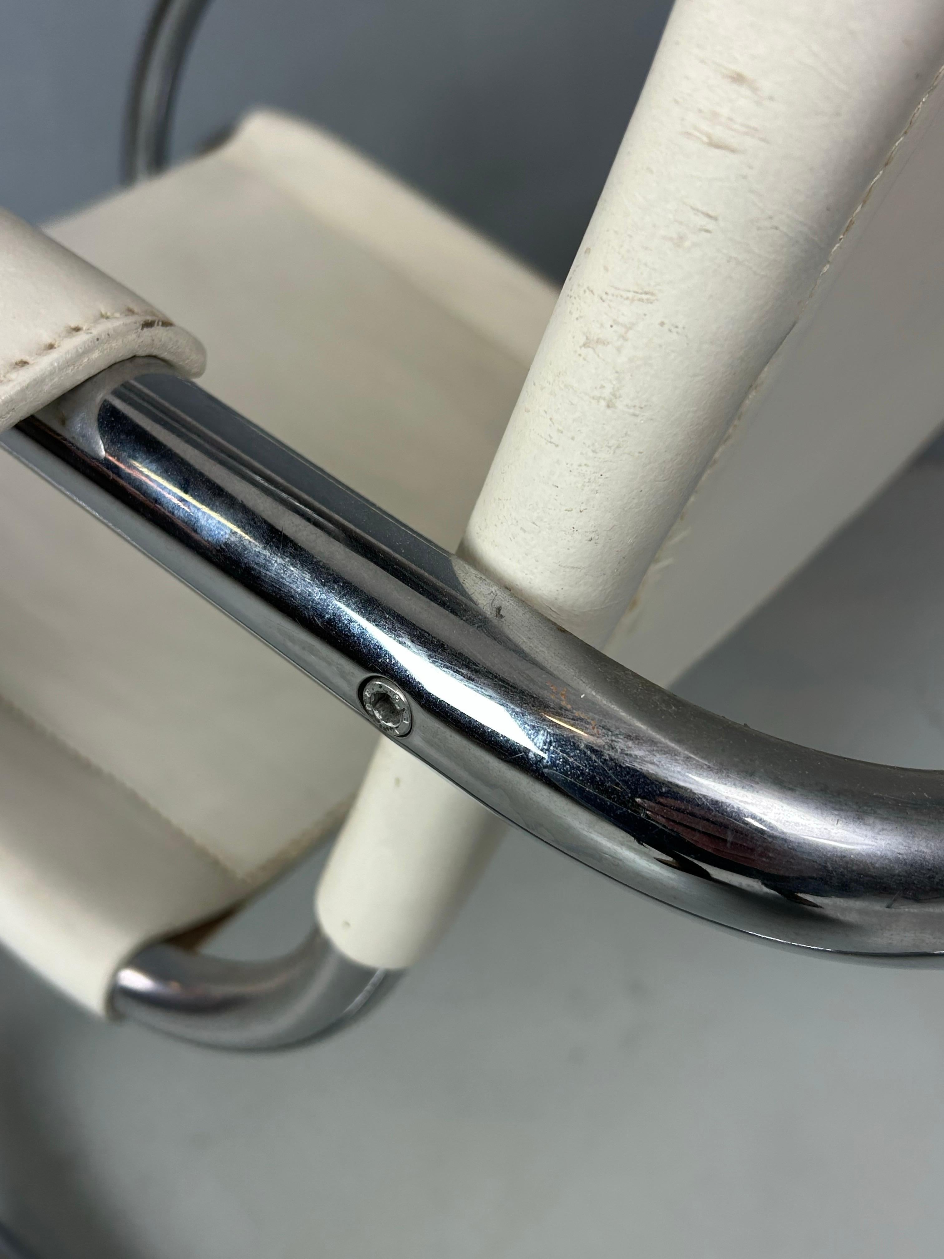 Mid century Bauhaus design Rocking leather chair by Fasem Italy 1980s Designer : Mart Stam 
Leather and chrome are in very good condition