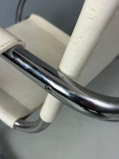 Silla mecedora Bauhaus de mediados de siglo en cuero de Fasem, años 80