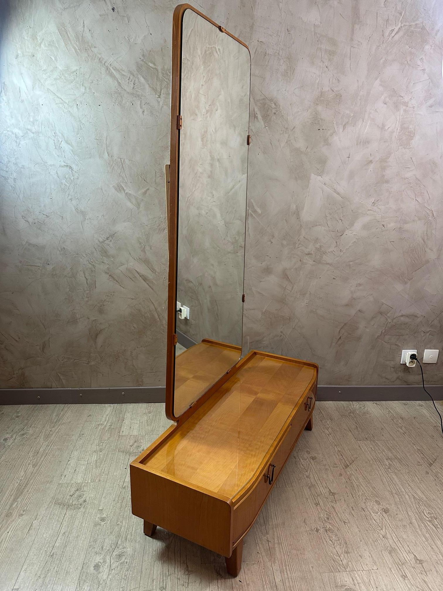 Mid-century Bauhaus Style Ash Veneer Hairdresser or Vanities Table, 1950s For Sale 1