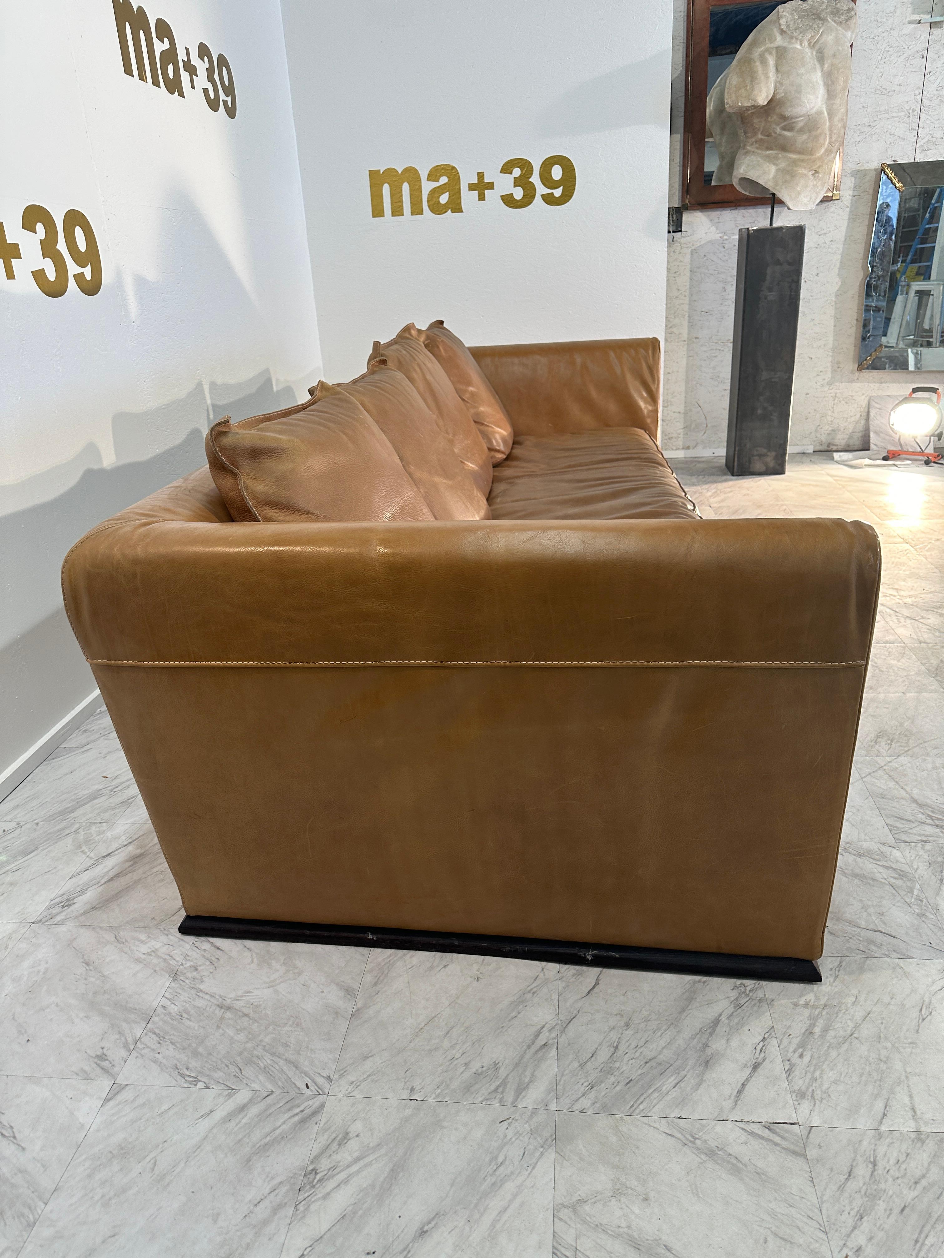 Mid Century Baxter Italian Leather Sofa 1950s 3