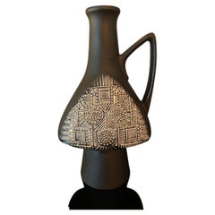 Mid-Century Bay Keramik Relief Vase Design Contura Juwel