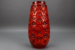Mid-Century Bay Keramik Fat Lava Red Glazed Ceramic Vase, W. Germany, 1970s