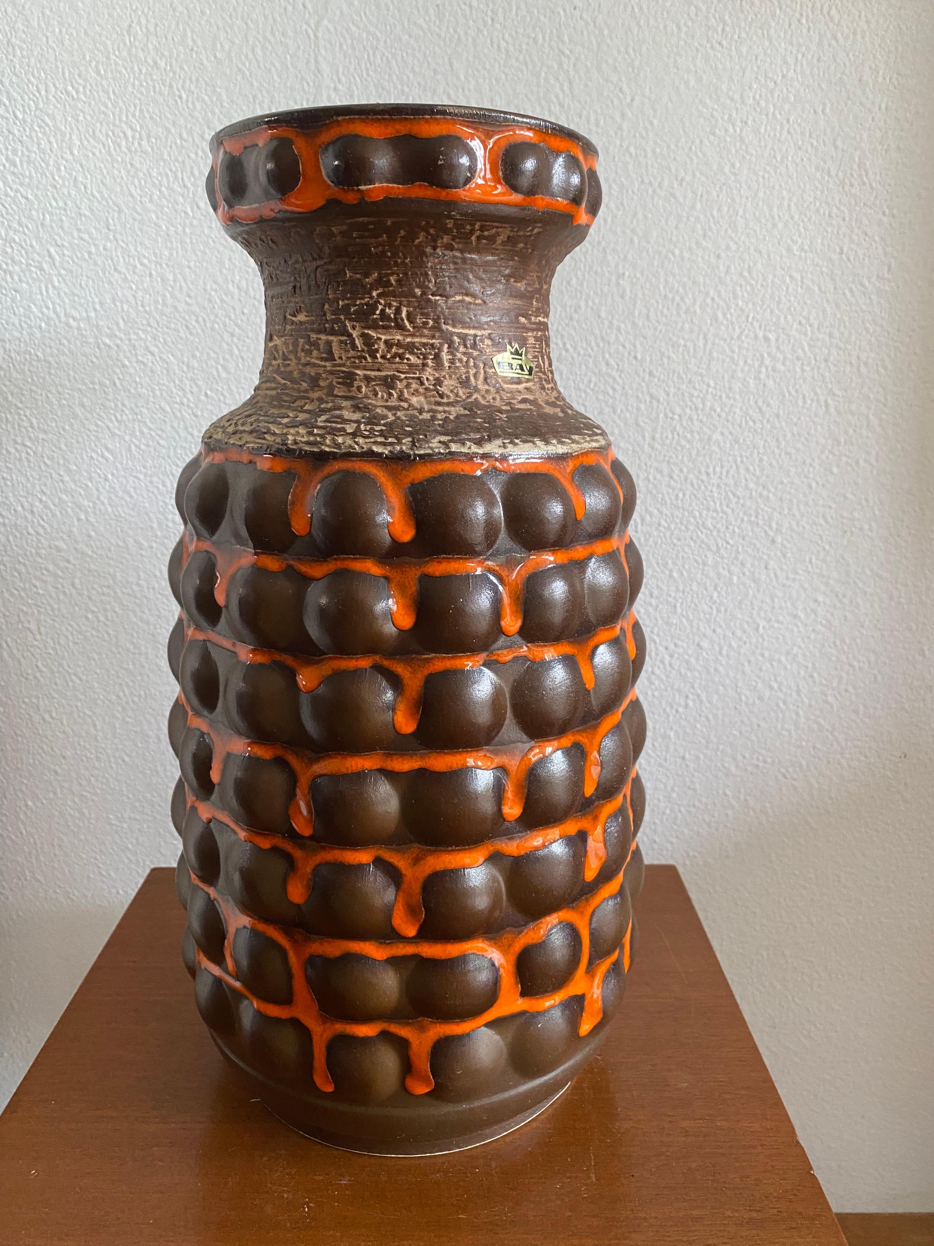 Mid-Century Modern Midcentury Bay Keramik Large Fat Lava ‘Bubble’ Vase by Bodo Mans For Sale