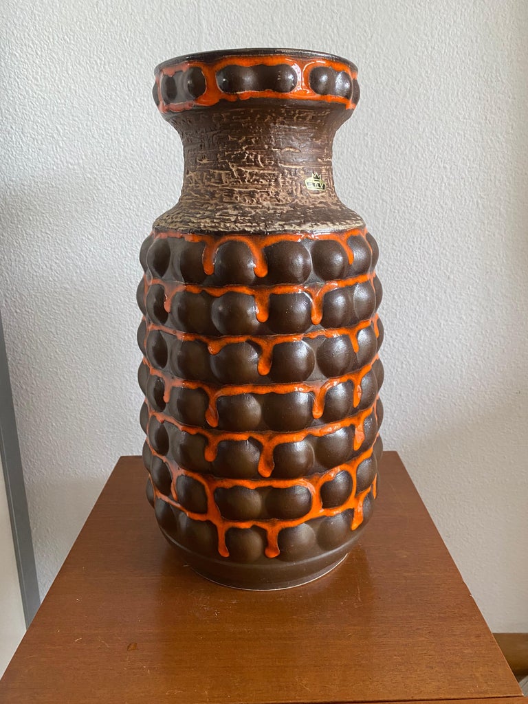 【ドイツ BAY Keramikの花瓶】Fat lava 323 Fat Lava / BAY Keramik（西ドイツ）(ファットラヴァ/ベイ