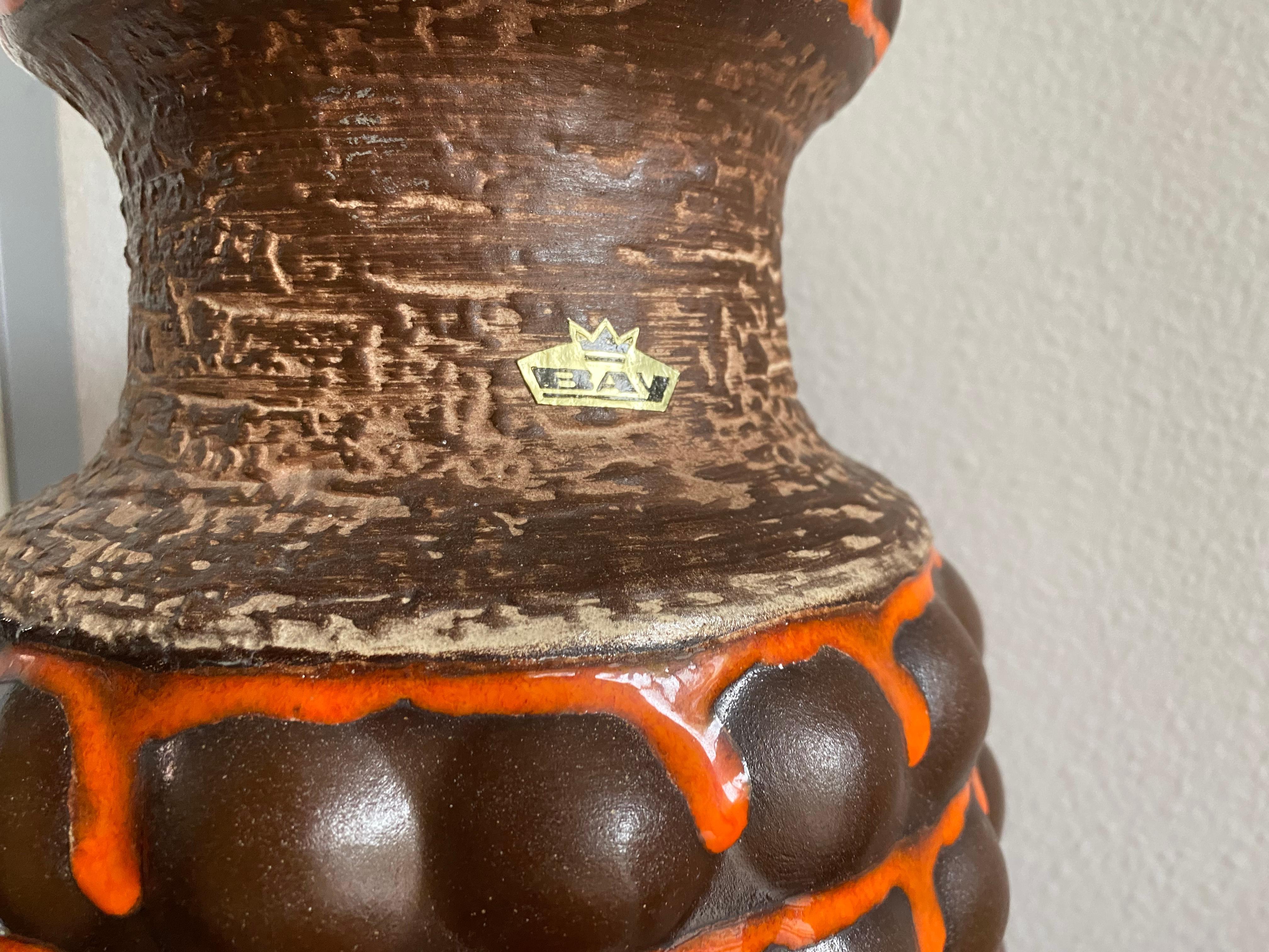 Late 20th Century Midcentury Bay Keramik Large Fat Lava ‘Bubble’ Vase by Bodo Mans For Sale