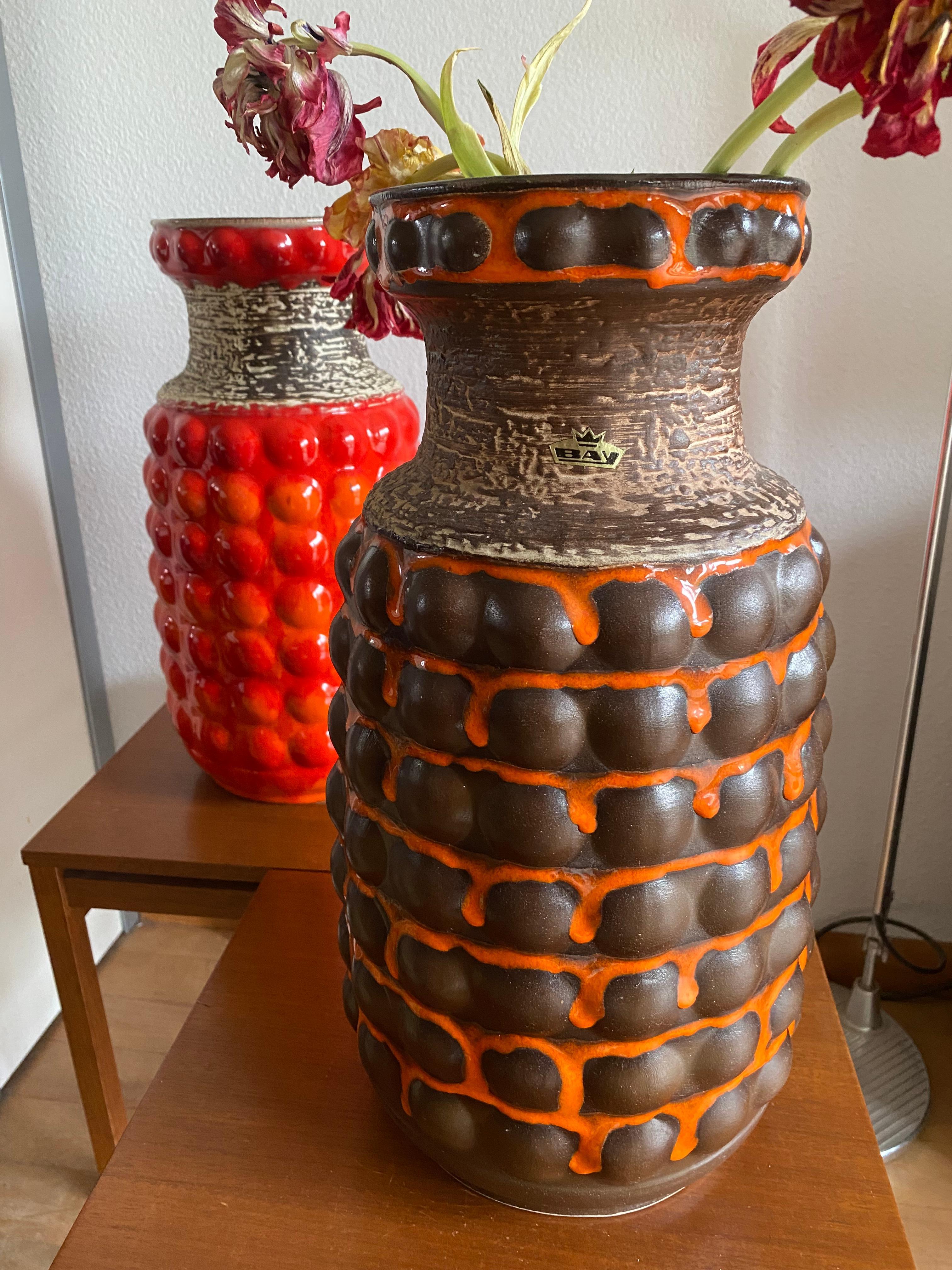 Midcentury Bay Keramik Large Fat Lava ‘Bubble’ Vase by Bodo Mans For Sale 1