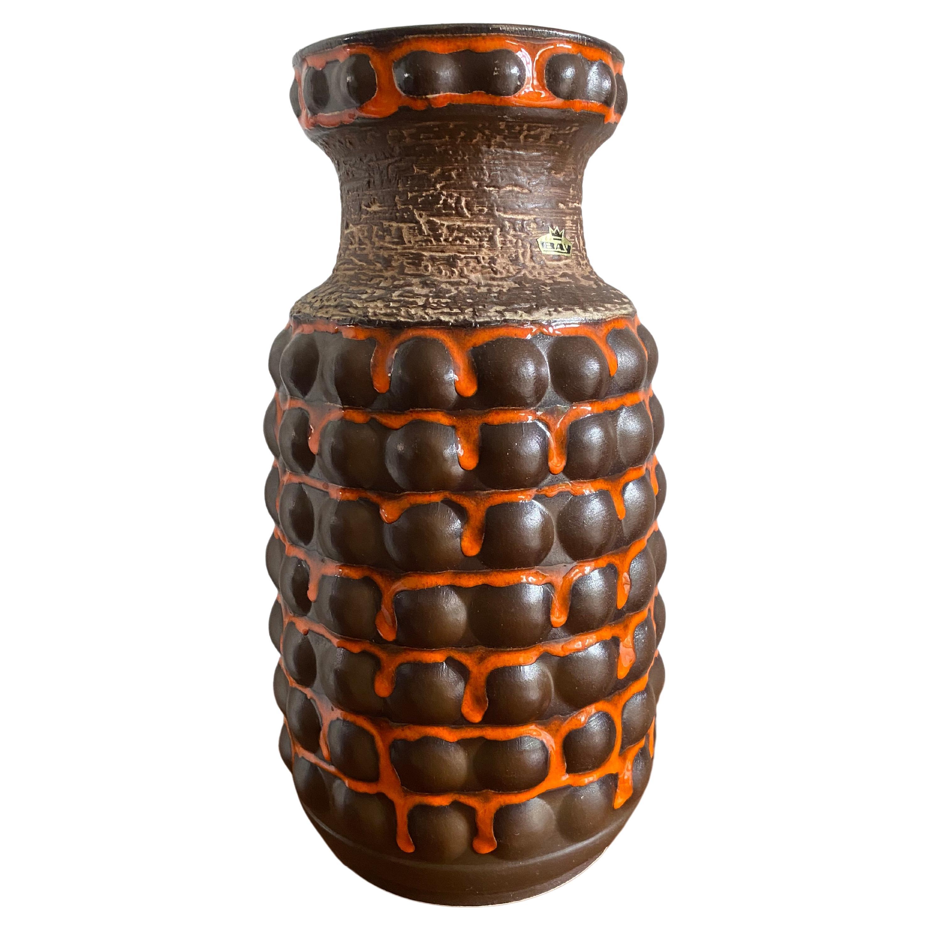 Jarrón "Burbuja" grande de lava de Bay Keramik de mediados de siglo by Bodo Mans