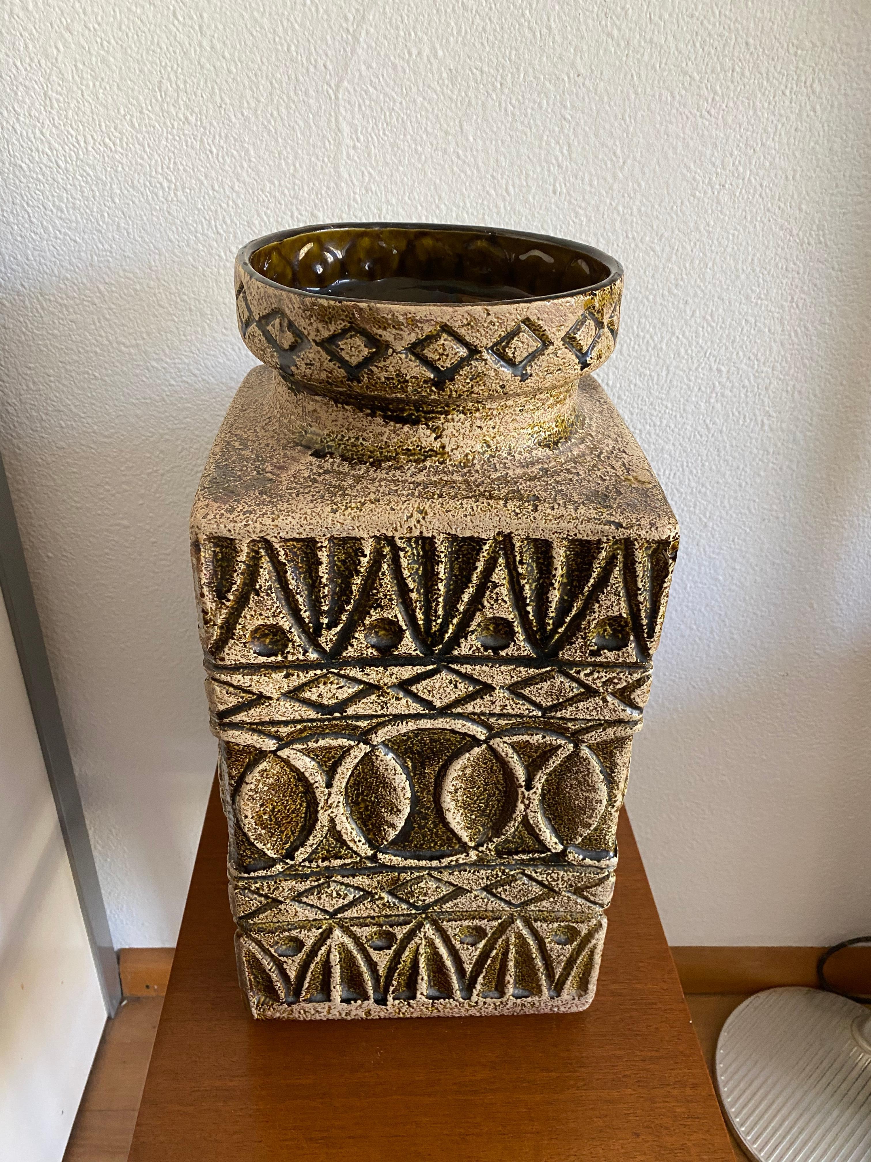 Mid-Century Modern Mid-Century Bay Keramik Large Floor Vase by Bodo Mans For Sale