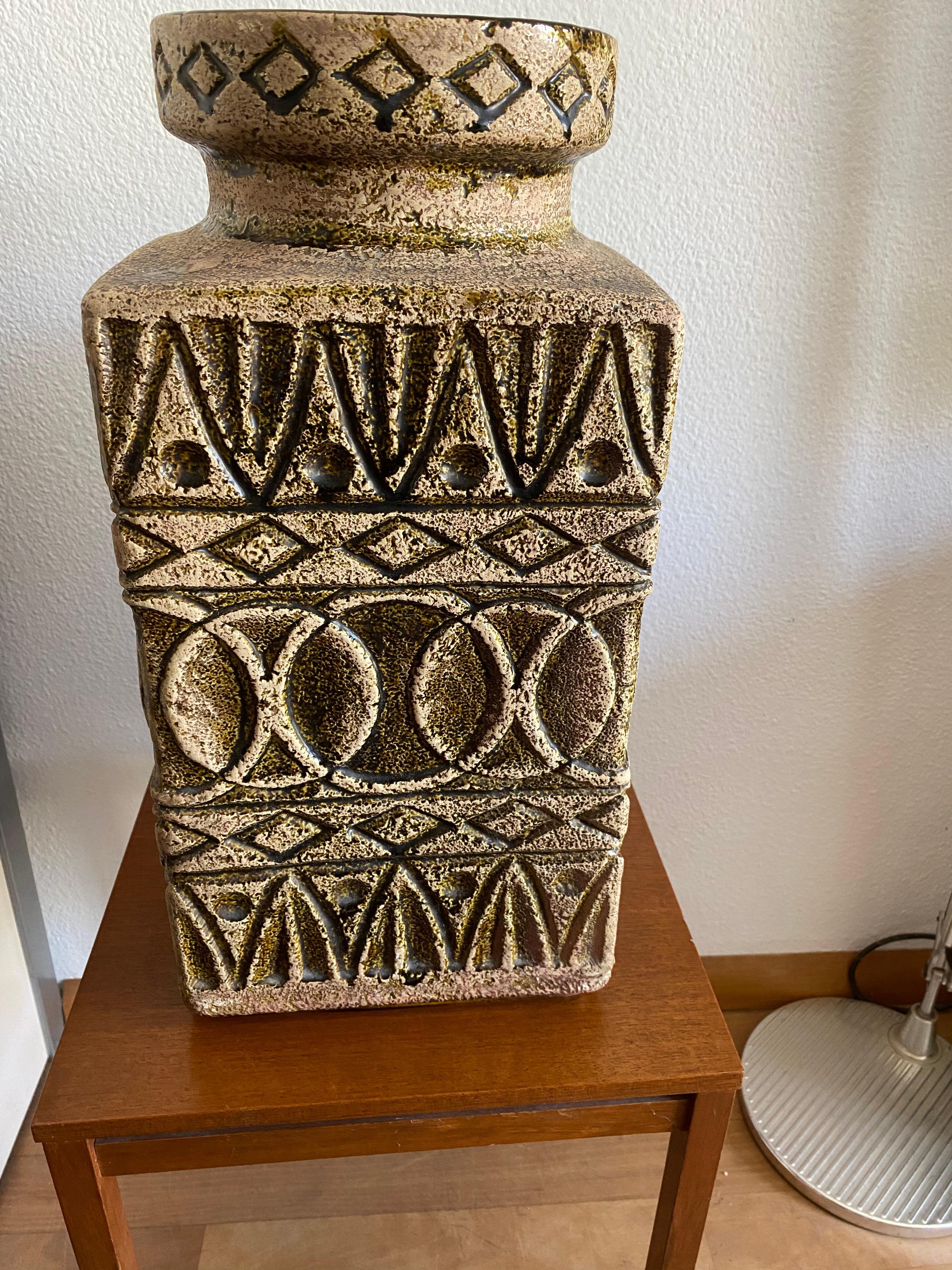 Ceramic Mid-Century Bay Keramik Large Floor Vase by Bodo Mans For Sale