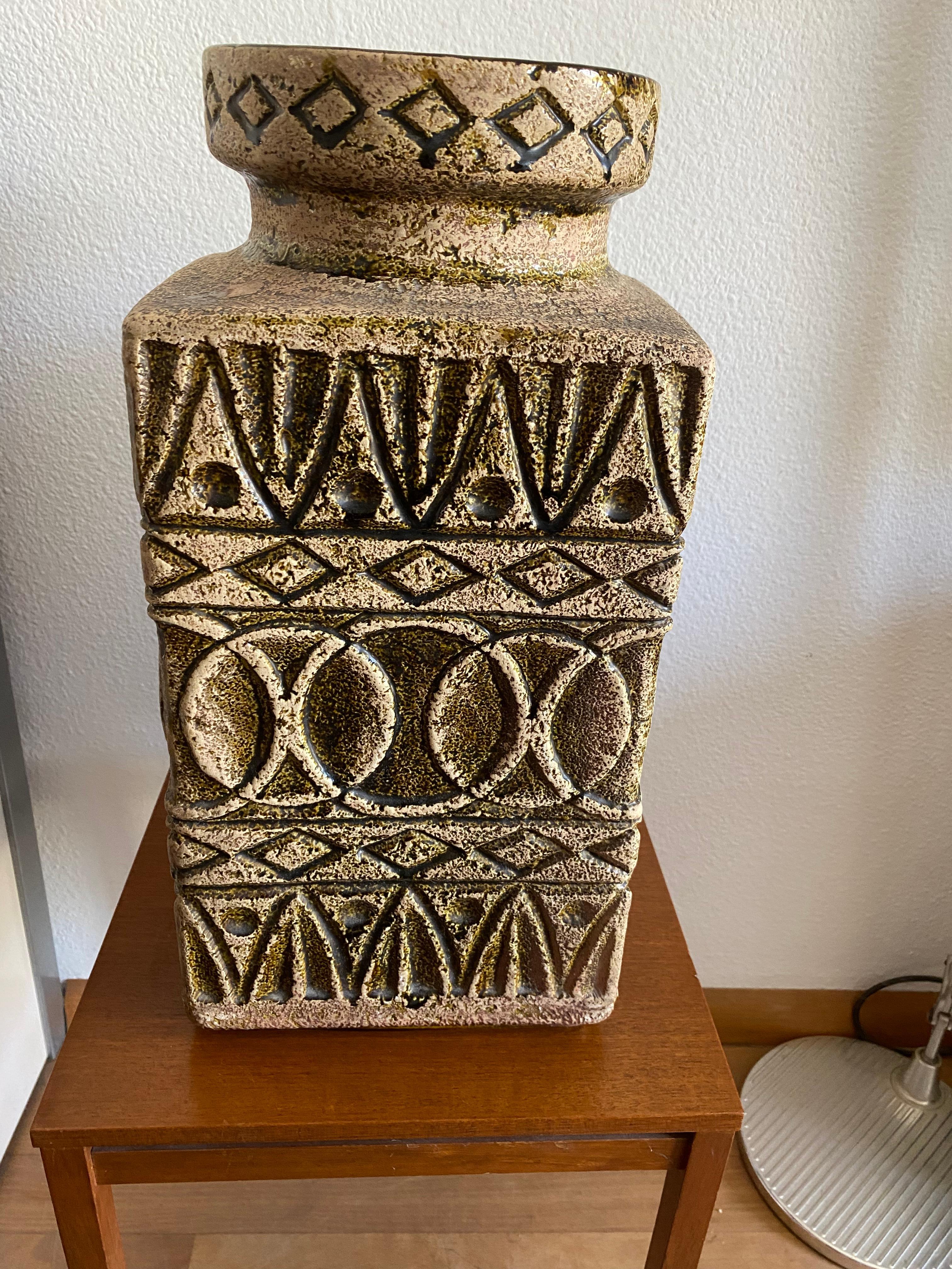 Mid-Century Bay Keramik Large Floor Vase by Bodo Mans For Sale 1