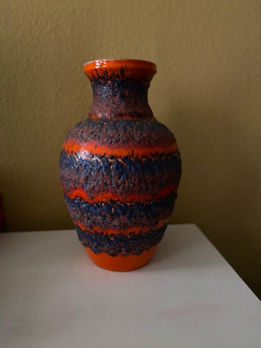 Bay Keramik Fat Lava Vase aus der Jahrhundertmitte (Moderne der Mitte des Jahrhunderts) im Angebot