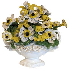 Arrangement floral en perles du milieu du siècle