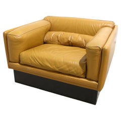 Chaise cubique basse Beaufort en cuir Georges van Rijck, Belgique