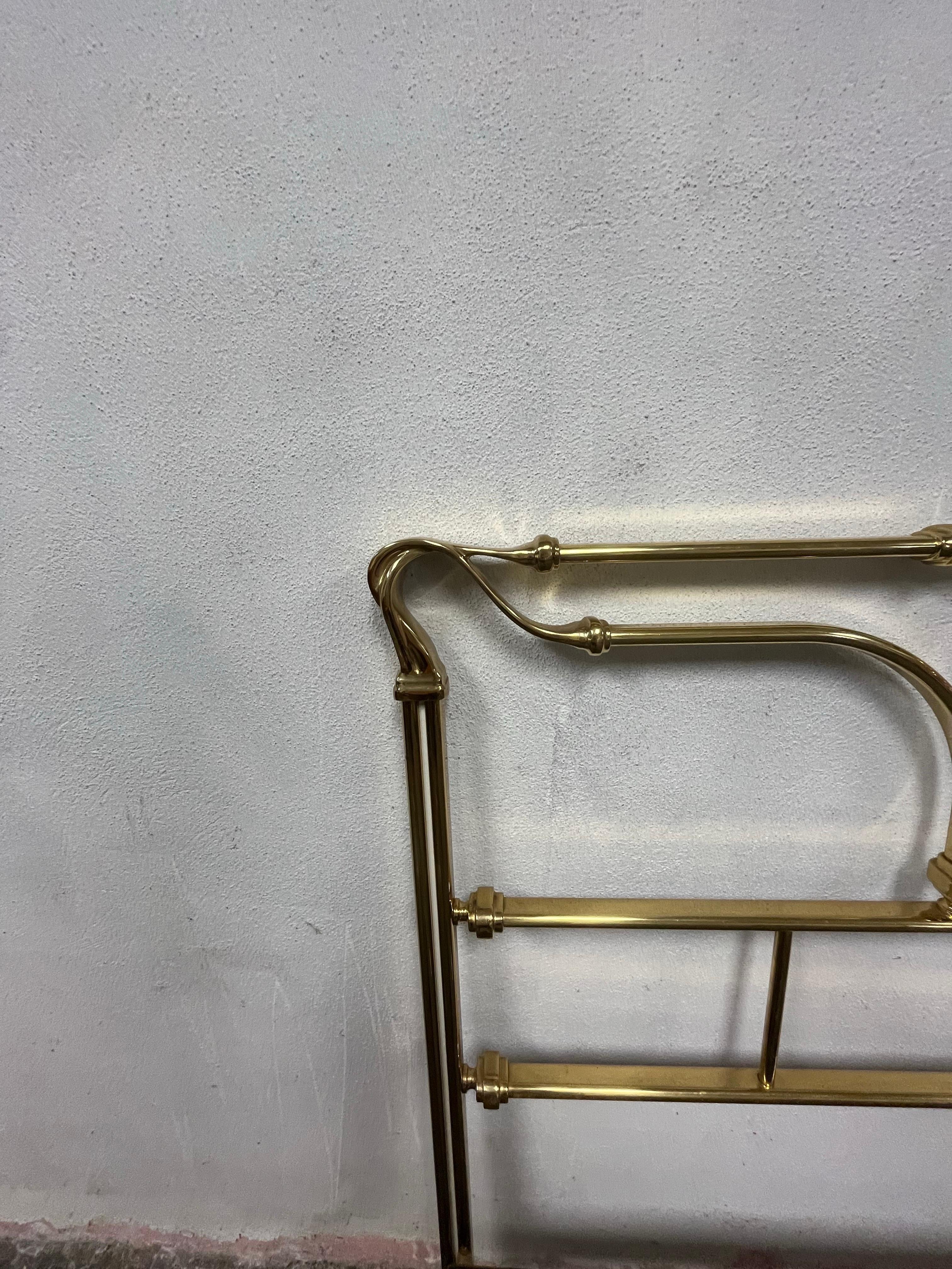 Mid Century Bed Frame of Lacquered Patinated Brass, Italy, 1970s Bloomingdales For Sale 1
