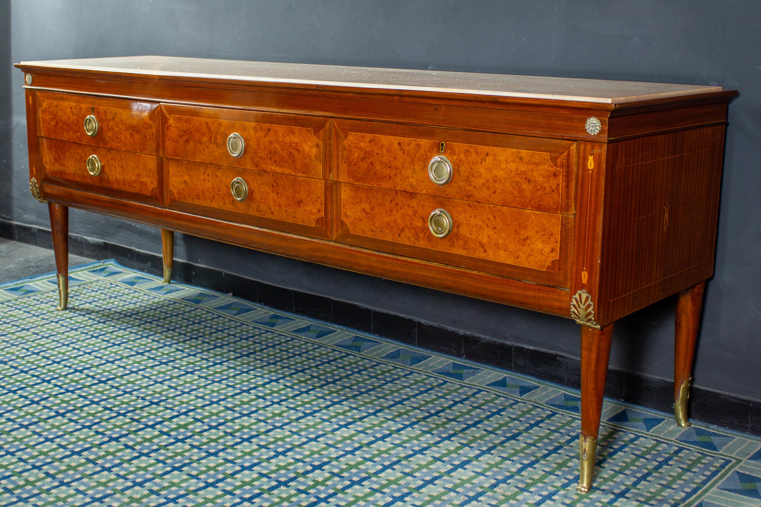 Midcentury Bed Room Set with Two Nightstands and Dressing by Pierluigi Colli For Sale 2