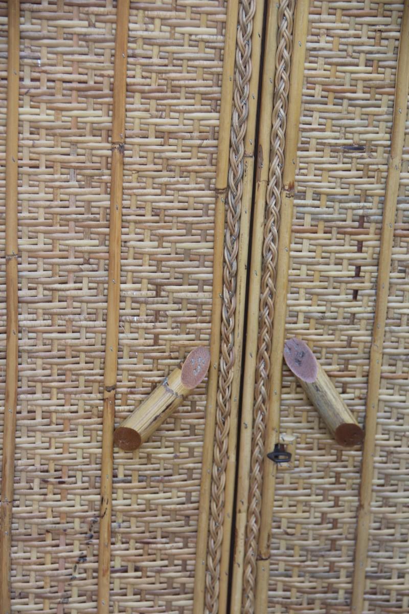 Midcentury Bedroom Sets Italian Bamboo Bonacina Chest of Drawers Wardrobe 12