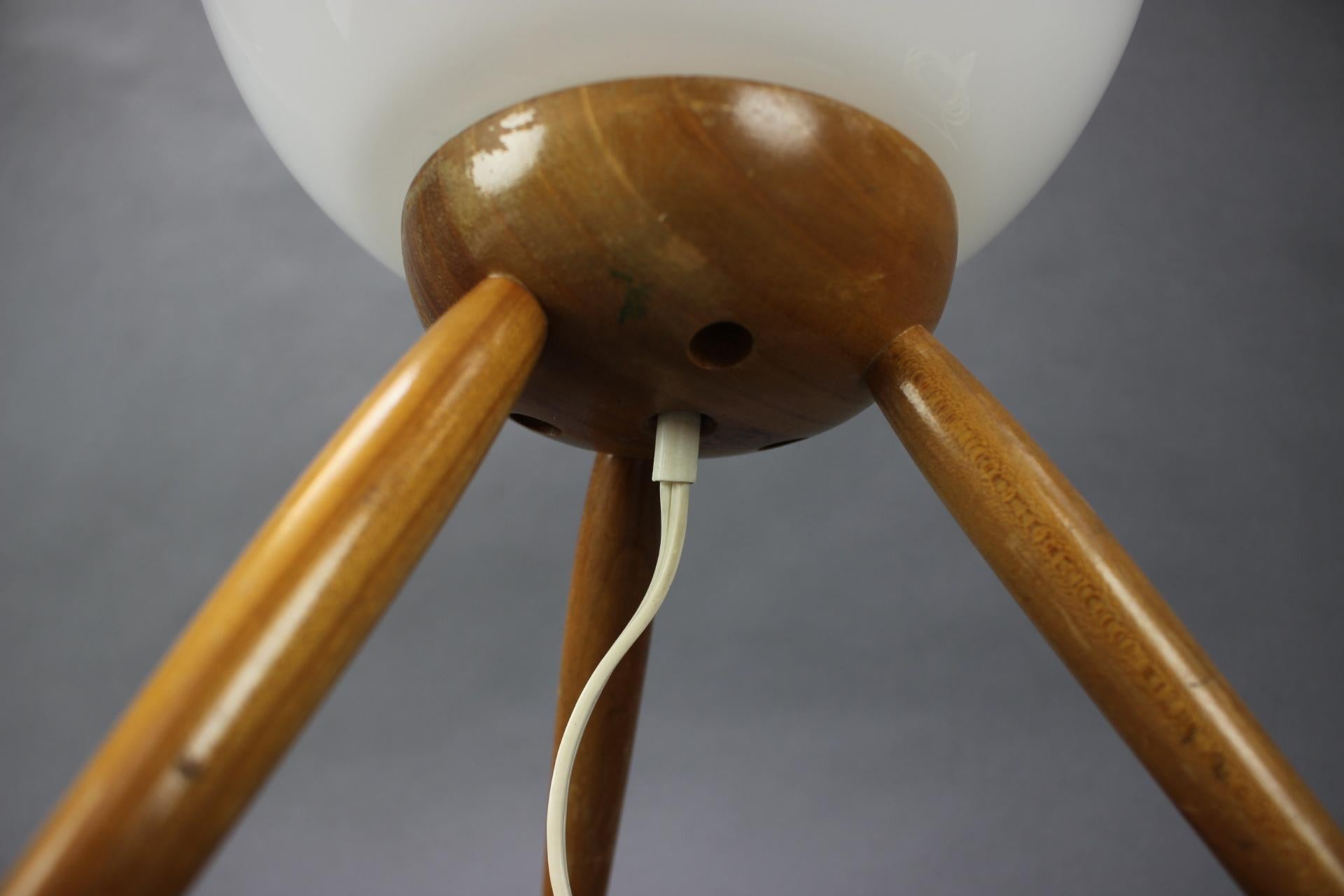 Glass Mid-Century Bedside or Table Lamp, Uluv, 1960s For Sale