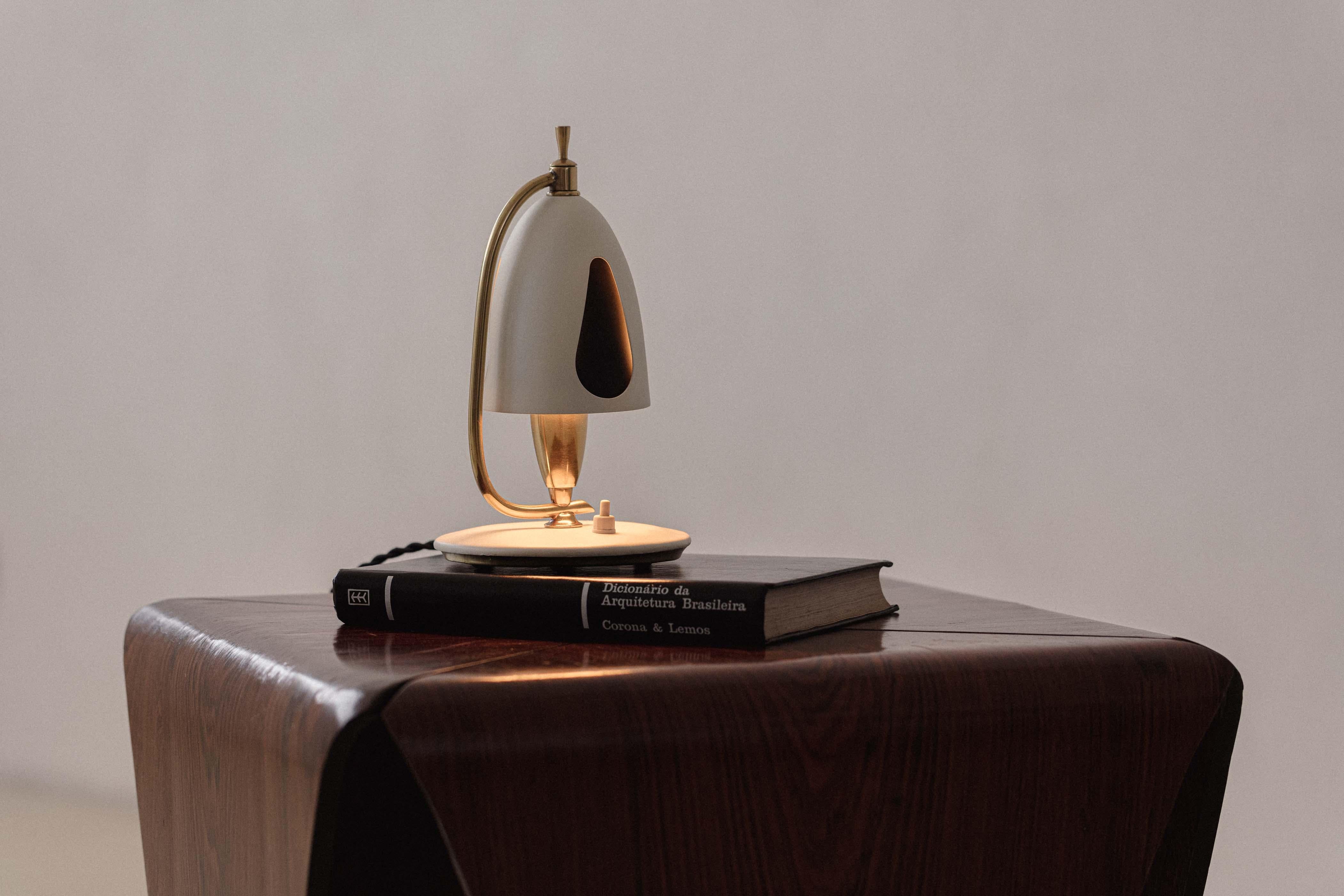 Midcentury Bedside Table Lamp, Brazilian Company Carlo Montalto & Filhos, 1950s In Good Condition For Sale In New York, NY
