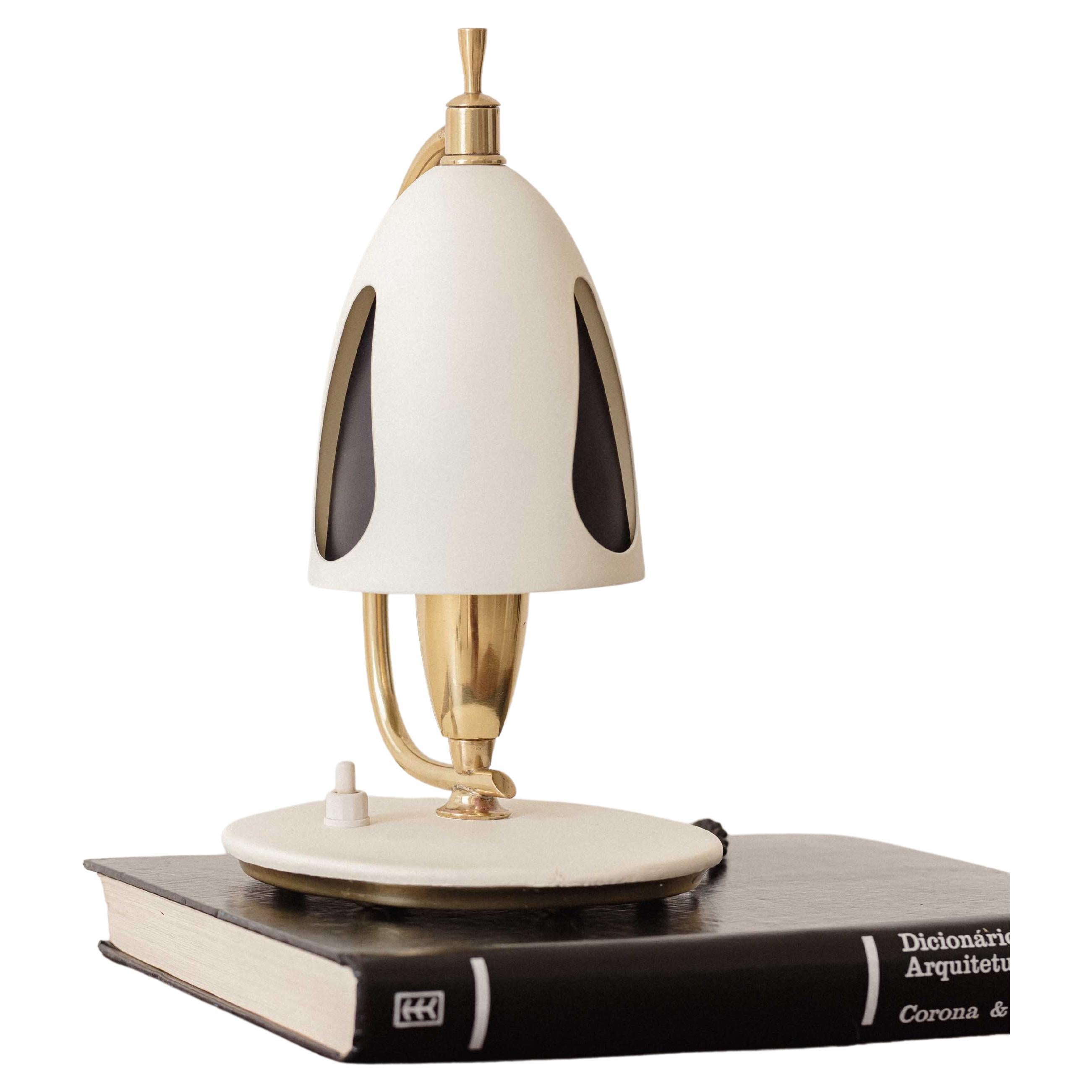 Midcentury Bedside Table Lamp, Brazilian Company Carlo Montalto & Filhos, 1950s For Sale