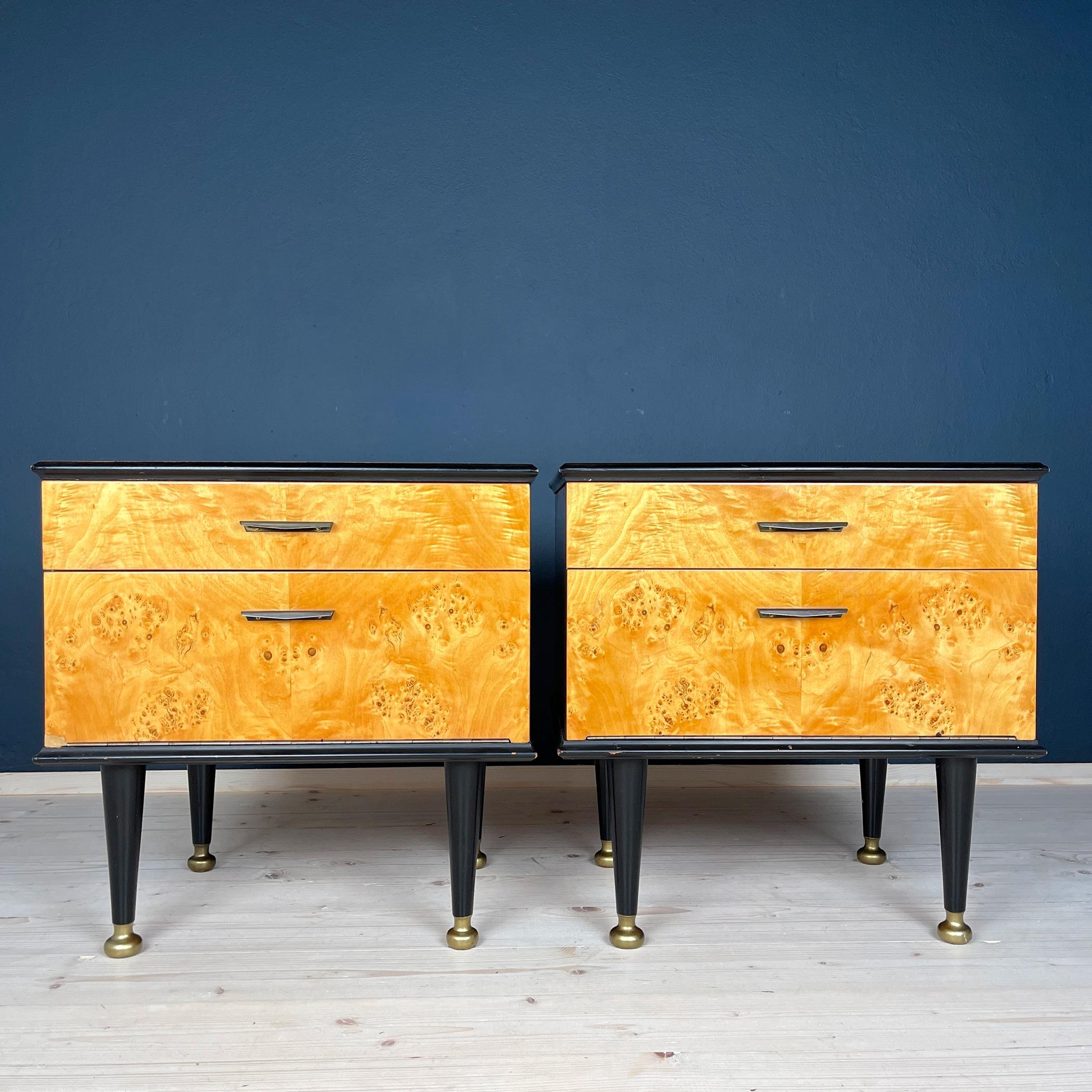 Introducing a pair of exquisite bedside tables, crafted in the 1970s by the esteemed Yugoslavian company DIK, located in Nova Gradiska, which is situated in present-day Croatia. These tables are a testament to the fine craftsmanship of the era.