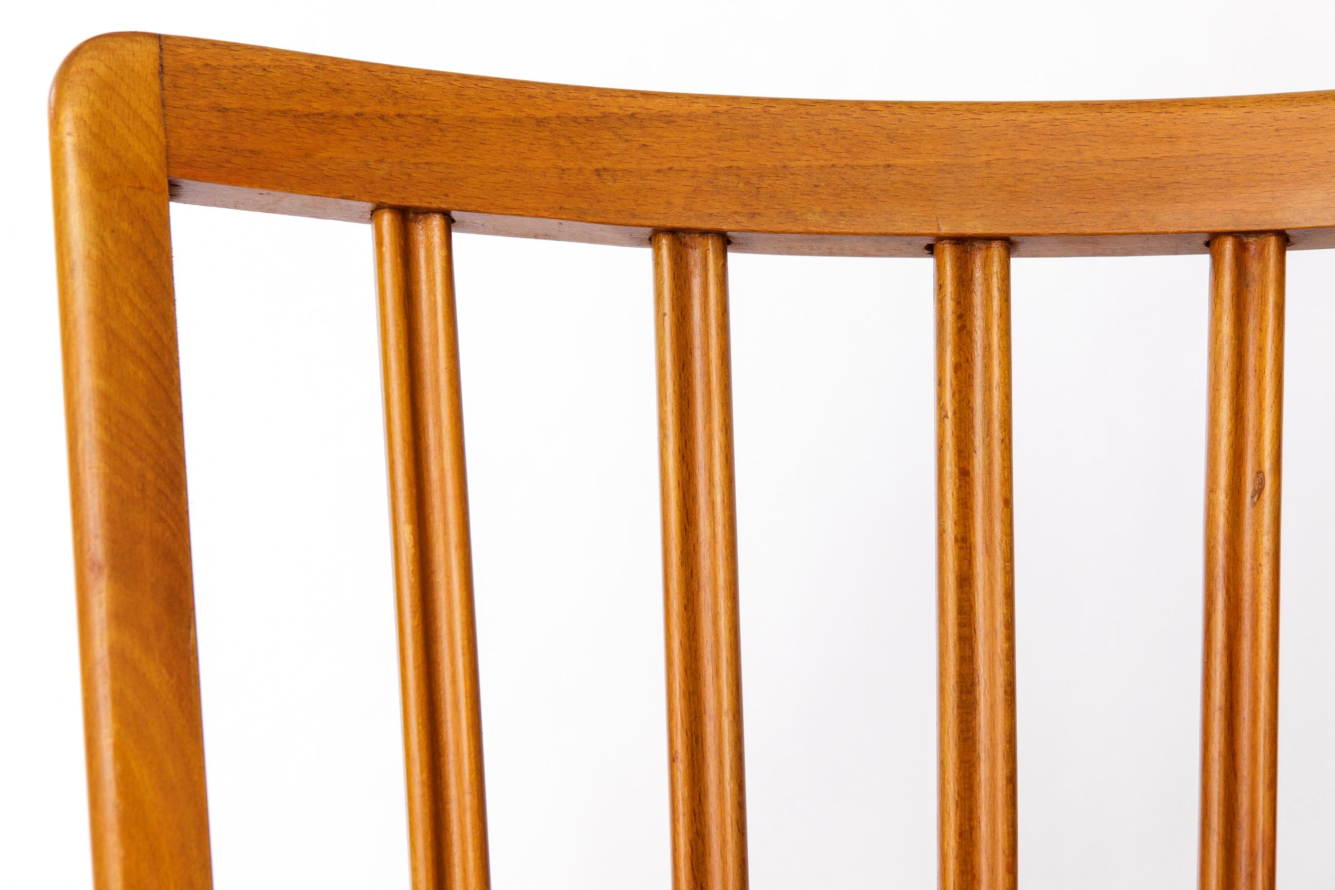 Allemand Chaise de salle à manger en hêtre du milieu du siècle par Stöss, Allemagne, années 1950-60 - tapisserie grise en vente