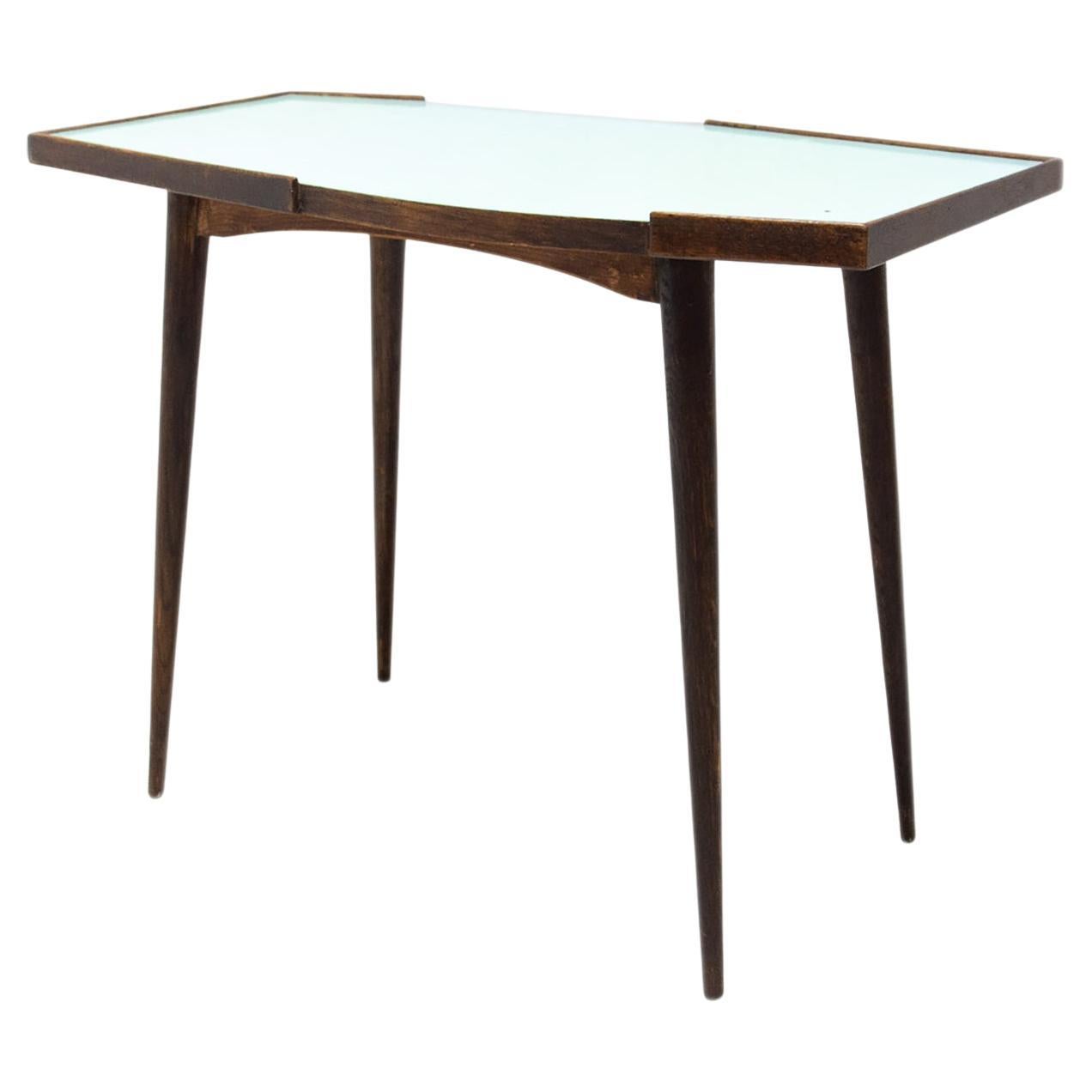 Mid Century Beech Side Table, 1960's, Czechoslovakia For Sale