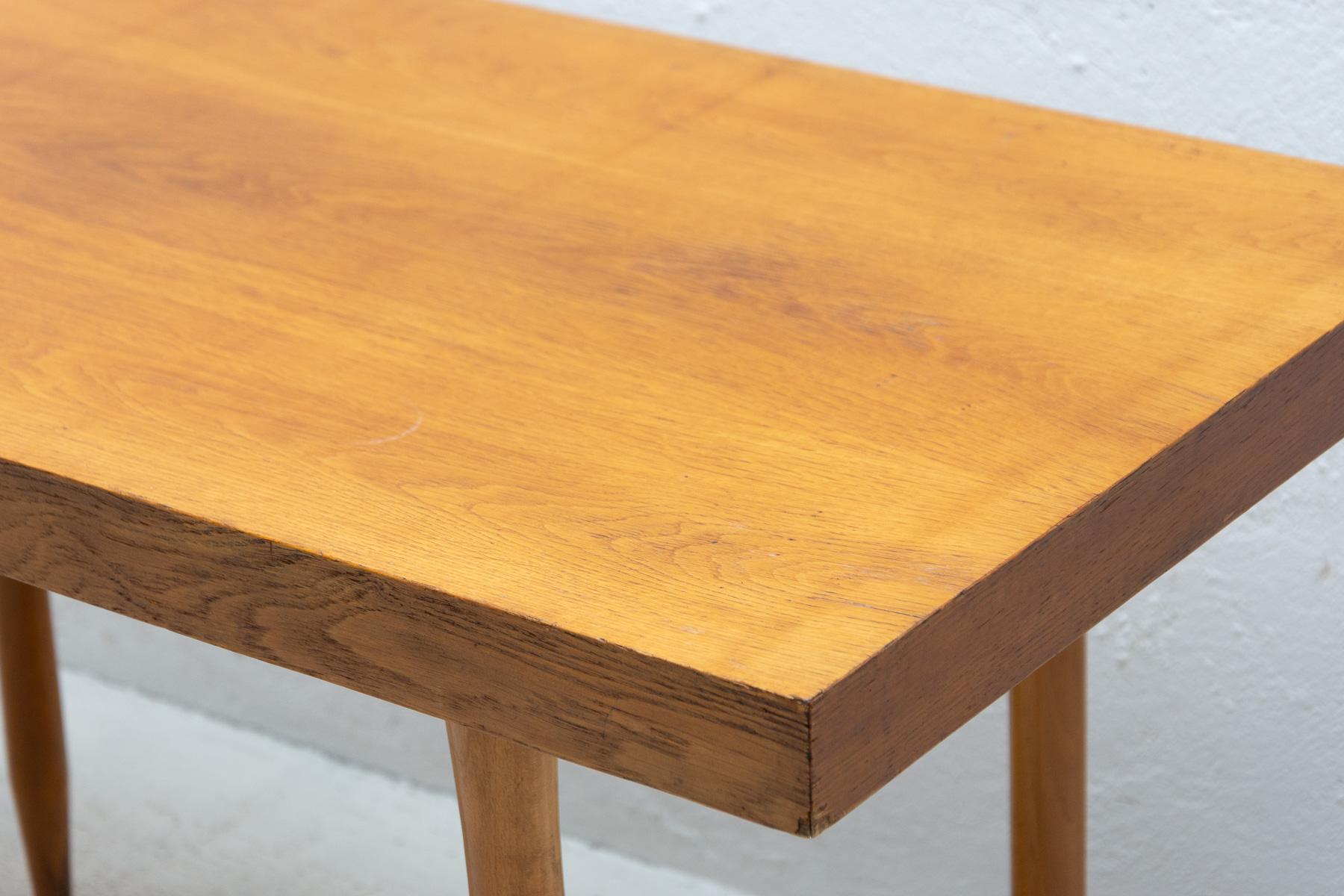 Mid-Century Modern Mid Century Beech Wood Central Table, 1960´s, Czechoslovakia For Sale