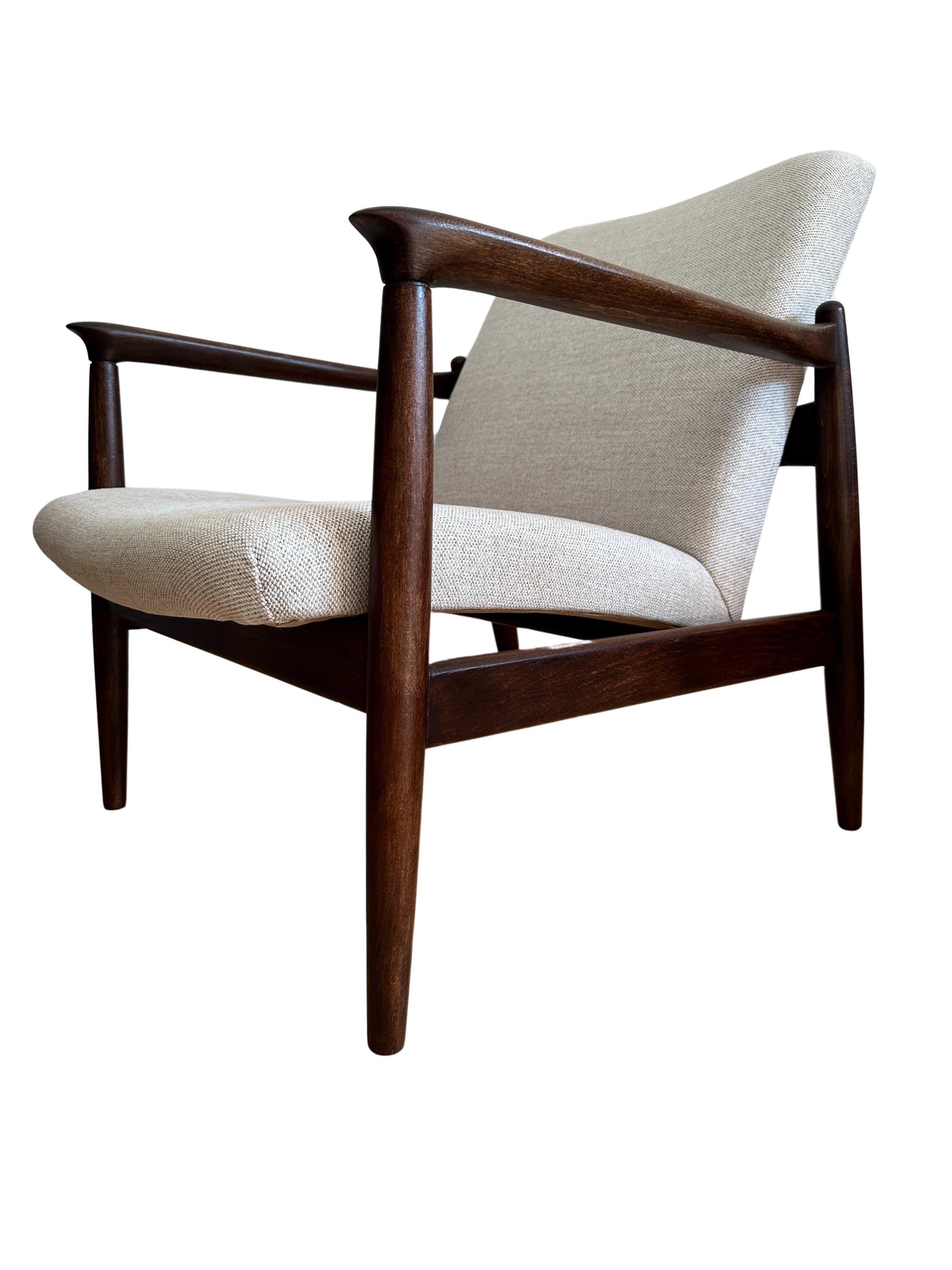 Hand-Crafted Mid Century Beige Armchair by Edmund Homa, 1960s