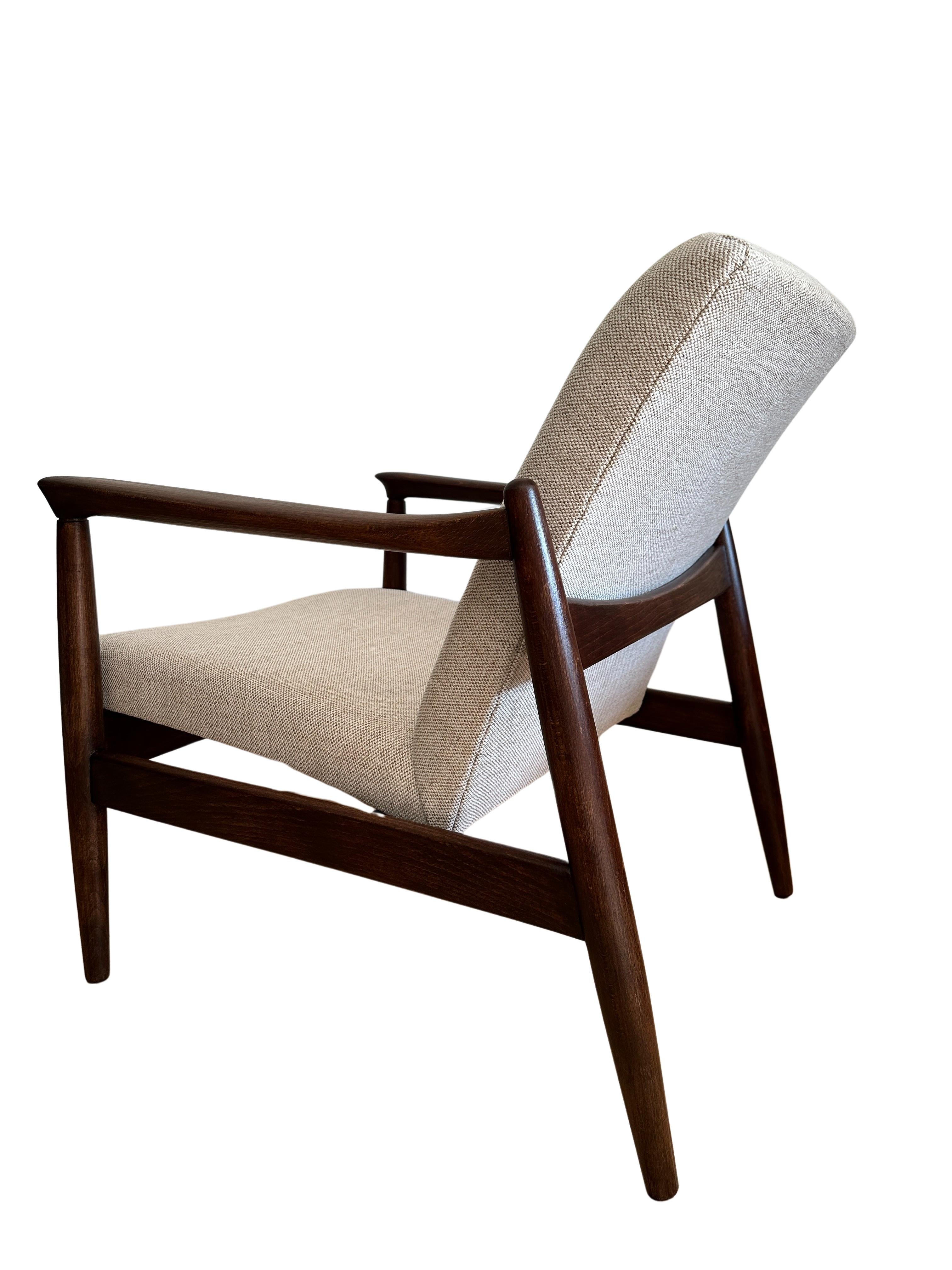 Fabric Mid Century Beige Armchair by Edmund Homa, 1960s