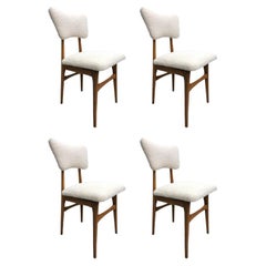 Mid-Century Beige Boucle Dining Chairs, 1960s, Set of 4