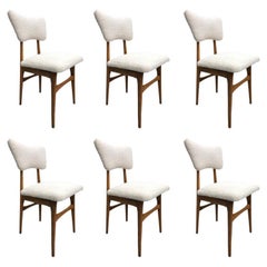 Mid-Century Beige Boucle Dining Chairs, 1960s, Set of 6