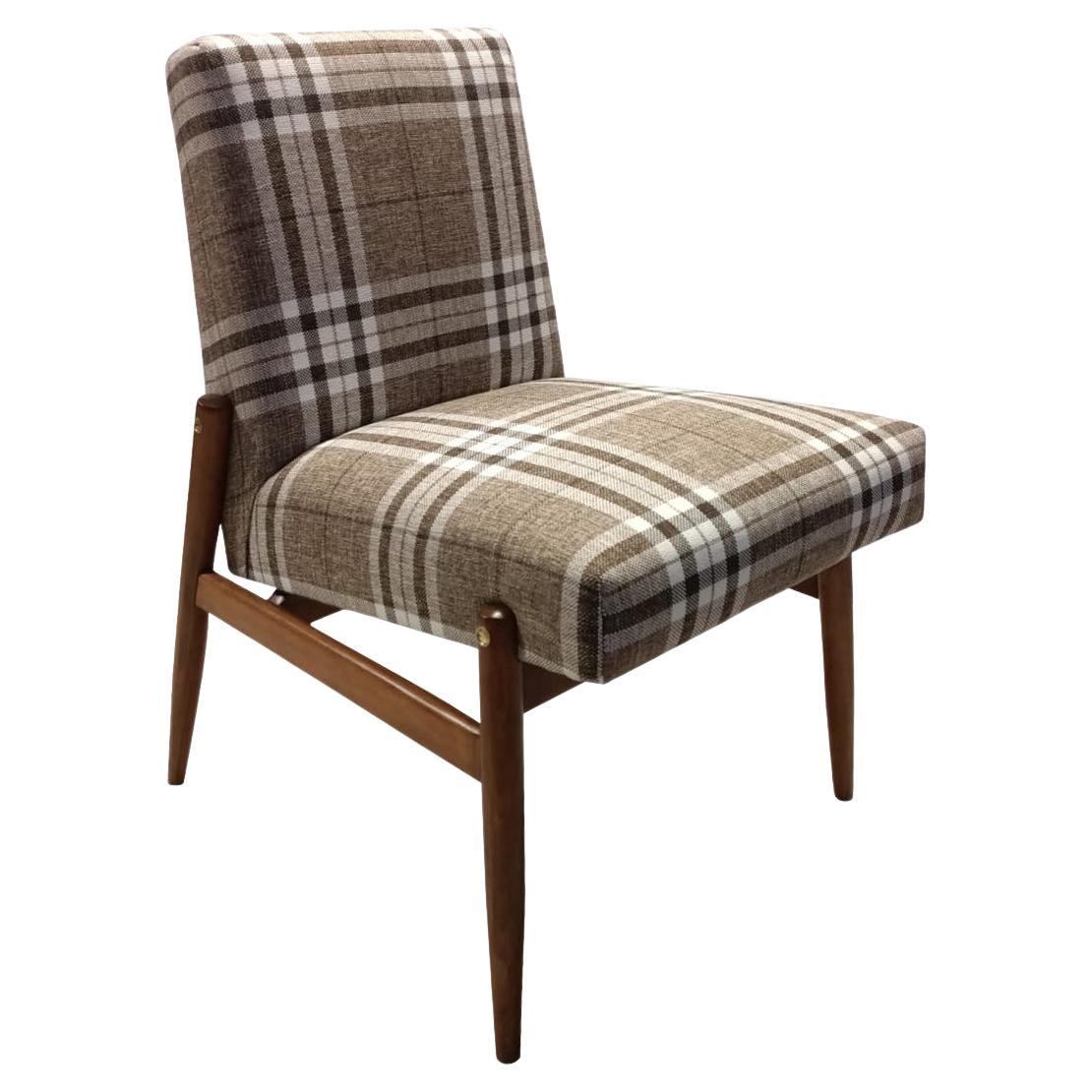 Fauteuil en tissu beige à carreaux, Europe, années 1960