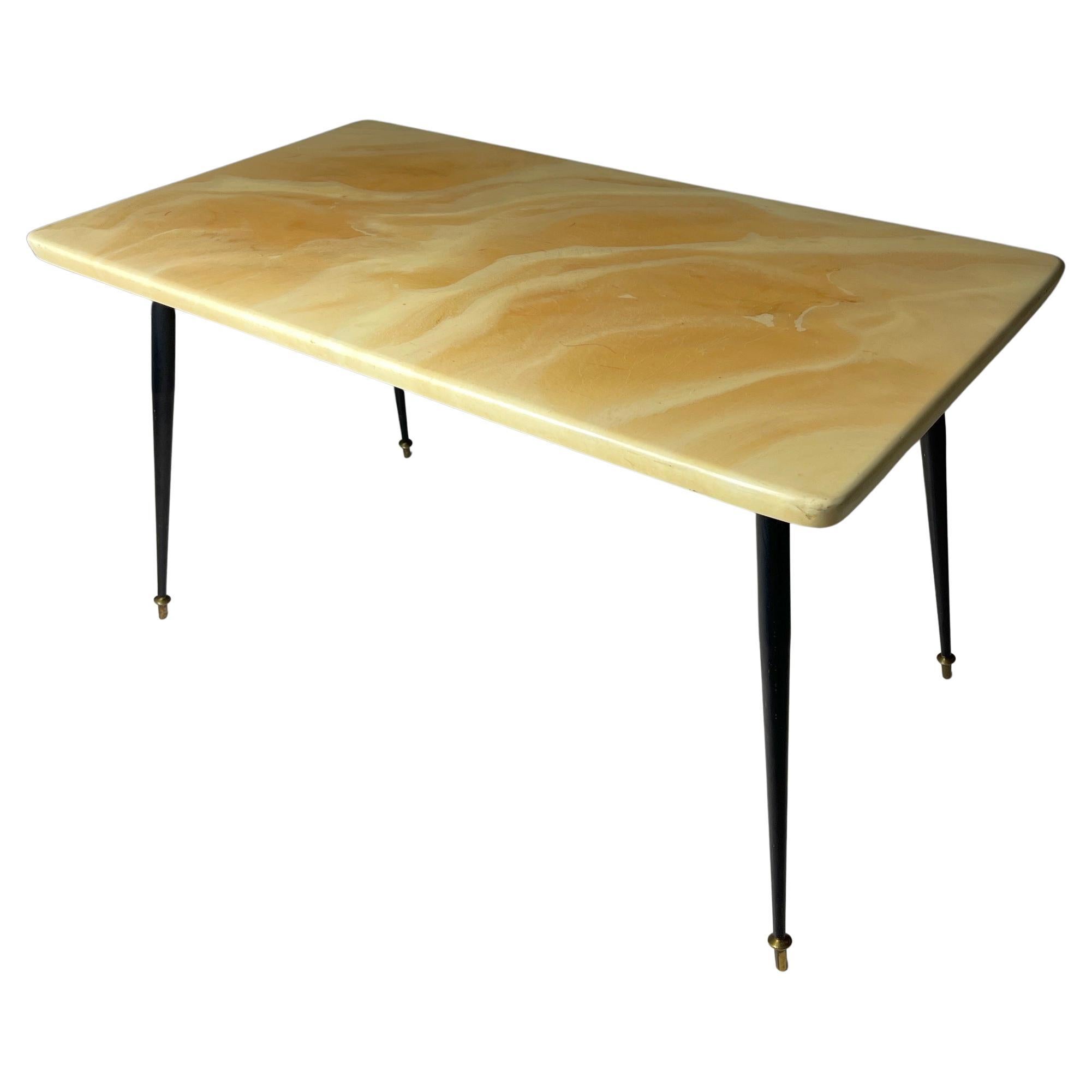 Midcentury Beige Coffee Table, Italy, 1950s For Sale