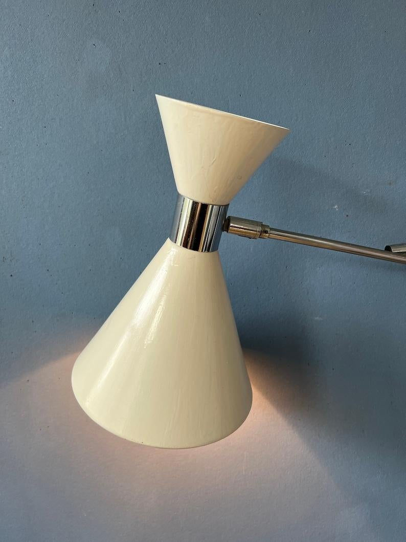 20th Century Mid Century Beige Diabolo Swing Arm Wall Lamp by Herda, 1970s For Sale