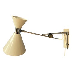 Mid Century Beige Diabolo Swing Arm Wall Lamp by Herda, 1970s