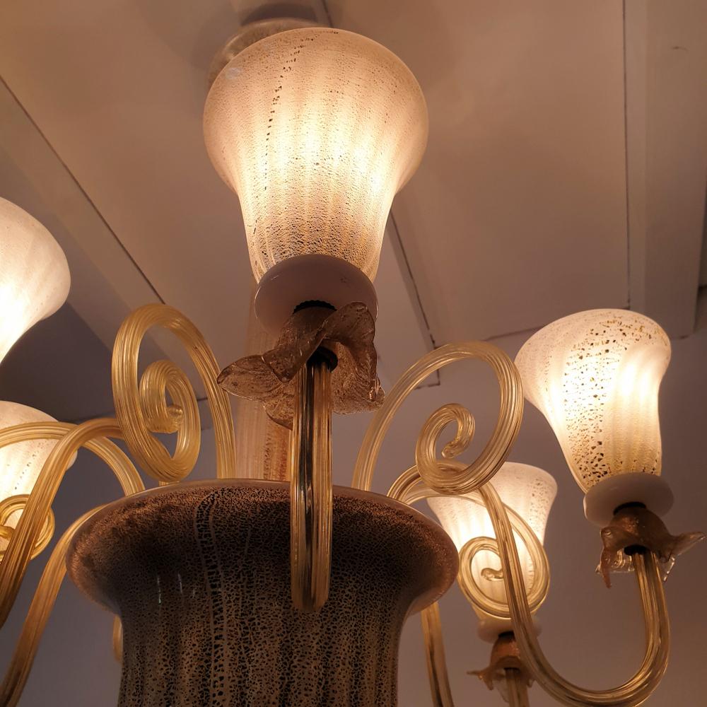 Italian Mid-Century Murano glass chandelier, Italy For Sale