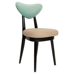 Mid Century Beige Green Mixed Wool Heart Chair, Europe, 1960s