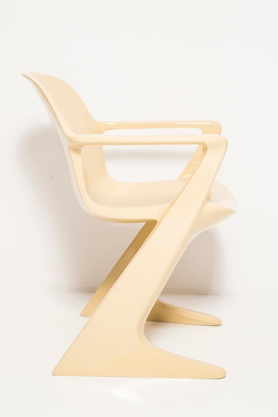 20th Century Midcentury Beige Kangaroo Chair Designed by Ernst Moeckl, Germany, 1968 For Sale