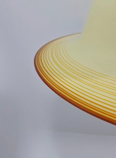 Mid Century Beige Murano Glass Pendant Lamp De Majo Murano Venice Italy 1970s