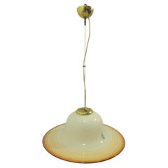 Mid Century Beige Murano Glass Pendant Lamp De Majo Murano Venice Italy 1970s