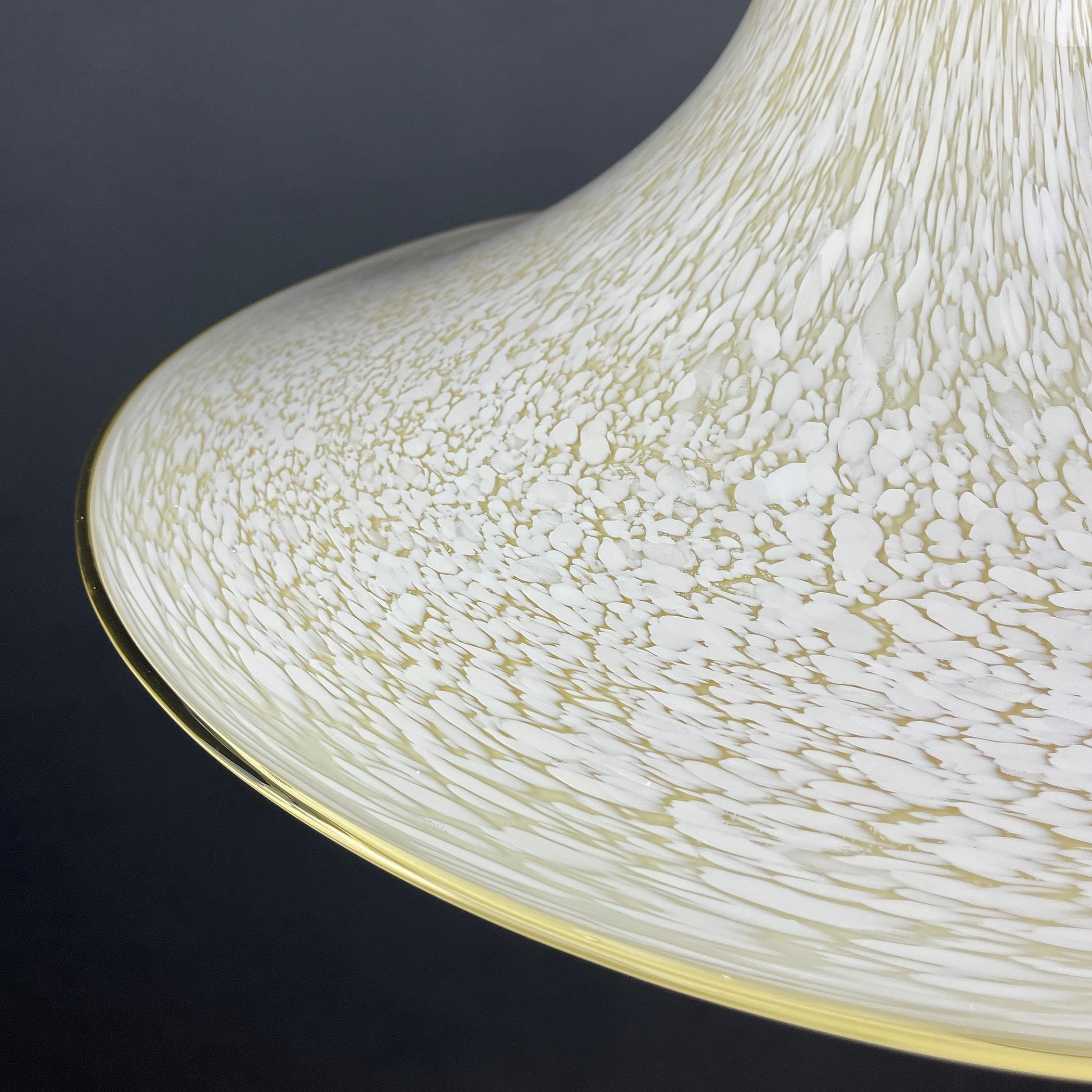 Mid-Century Beige Murano Glass Pendant Lamp Italy 1970s For Sale 1