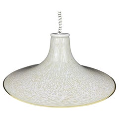 Vintage Mid-Century Beige Murano Glass Pendant Lamp Italy 1970s