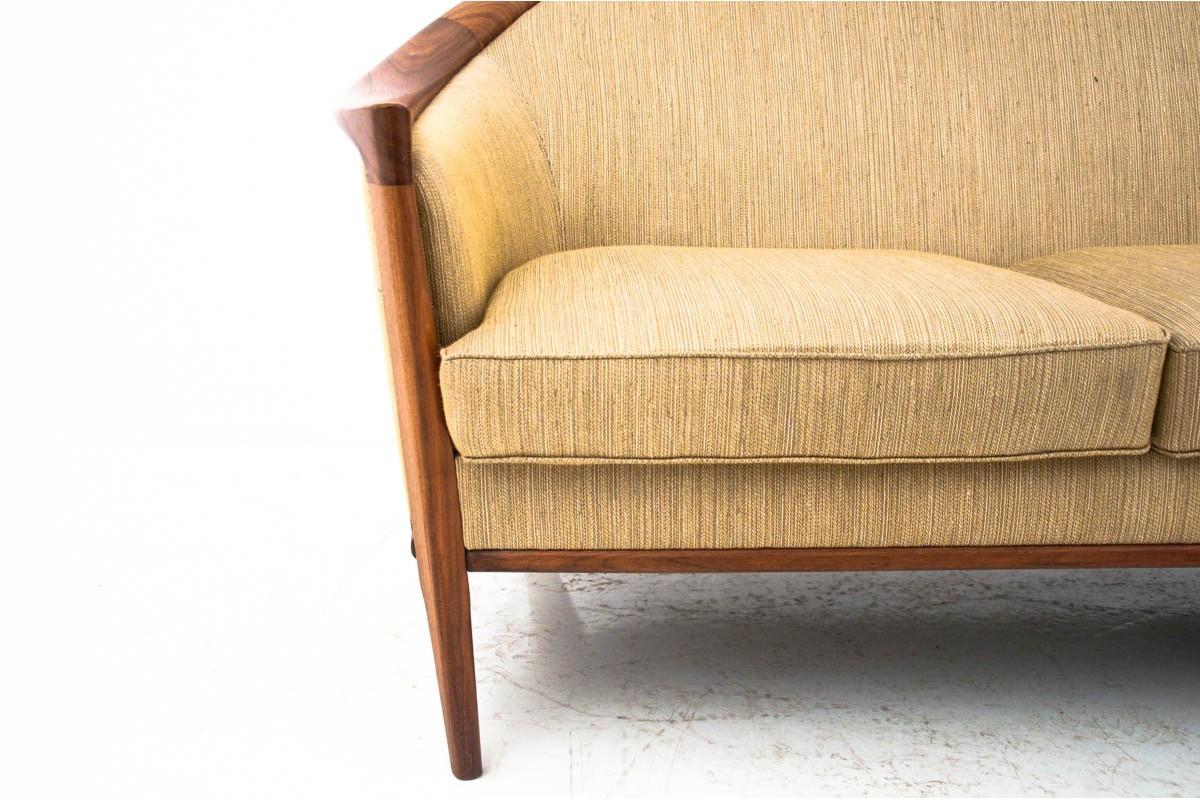 Cotton Midcentury Beige Sofa, Danish Design, 1960s