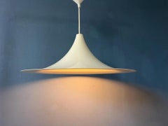 Mid Century Beige Space Age Witch Hat Pendant Light, 1970s
